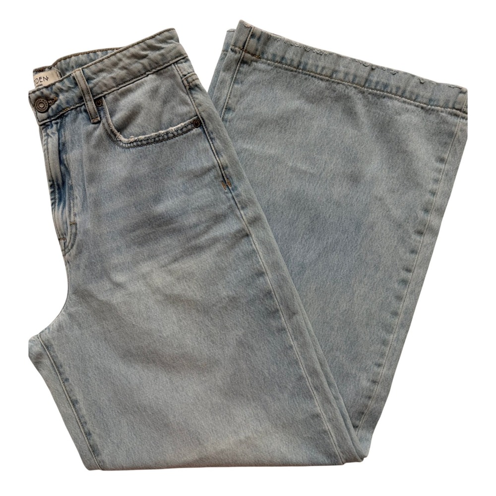 Hidden Los Angeles Womens Light Wash Wide Leg High Rise Cotton Jeans 28